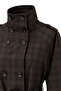 4975 Women's Plaid Patterned Belted Short Trench Coat Brown - 2