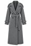 Gray Epaulet Belted Coat - 6047
