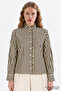 High Neck Ruffled Long Sleeve Regular Shirt