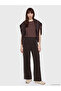 Özmarka New Season Brown Stripe Detailed Soft Touch Women's Sweatpants