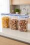Set of 3 Square Vacuum Storage Containers with Labels, 1500 ml Food Container with Lockable Lid - 4