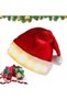 Christmas Hat, LED Santa Hat, Red Plush Side Luminous Santa Hat with Cuddly Soft Bobble Adult Santa Hats for Christmas, New Year, Holiday Party