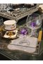 Special Crystal and Colorful Stone Coffee Cup and Lokum Cup Set 3 - 2
