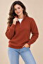 Women's Half Zipper High Neck Slim Knit Sweater Kpln - 3