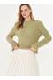 Women's Soft Plush Textured Half Turtleneck Knitwear Sweater - 2