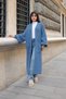 Women's Balloon Sleeve Long Knitwear Cardigan, Oversized Drop Shoulder Thessaloniki Knit with Pockets, Loose Comfortable Fit - 7