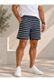 Men's Striped Shorts 100% Cotton 3 Yarns Without Pile Comfortable Cut Casual Sports Shorts - 6