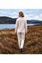 Women's Waffle Fabric Crew Neck Long Sleeve Pajama Set - 2