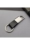 1 Piece Black Silver Metal Keychain – Promotional Keychain with Leather Detail, Customizable with Name, Metal Keychain Key Ring - 2