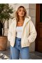 New Season Premium Quality Thick Plush Hooded Zippered Women's Coat – Soft Textured Fur Jacket - 4
