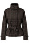 4975 Women's Plaid Patterned Belted Short Trench Coat Brown