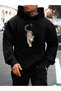 Men's Leopard Star Print Design Trendy Oversize Hooded Sweatshirt Relaxed Fit Casual Sports