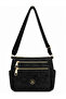 Women's Faux Leather Multi-Compartment Zippered Daily Use Crossbody Bag Black Patterned - 4