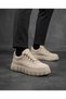 Baytuluk Bt-600 Beige Suede High Sole Casual Men's Shoes - 2