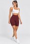 Women's High Waist Gathering Diving Fabric Shorts Leggings - 3