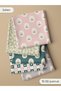 100% Cotton Fabric Panel Set 5 Different Patterns 30X60 cm – Vintage Floral Pattern, Pink, Green and Petrol Tones - 3