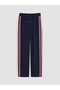Navy Blue Striped Women's Sweatshirt Tracksuit Set - 4