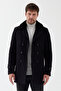 Pagano Men's Black Slim Fit Cashmere Coat - 5