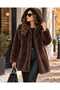 New Season Premium Quality Thick Hooded Plush Fur Women's Coat – Soft Textured Jacket with Pockets - 3