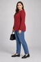 Slit Detailed Crew Neck Women's Plus Size Knitted Knitwear Blouse Burgundy - 4