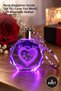 5 Pieces of Light-Up Crystal Keychains – Color-Changing with Rose and I Love You Motif Inside, Led Keychain Gift