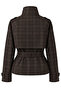 4975 Women's Plaid Patterned Belted Short Trench Coat Brown - 3