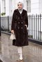 Buttoned Belted Angora Coat Brown Hm2969