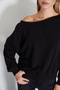 3 Threaded Unlined Boat Neck Oversize Sweatshirt - 5