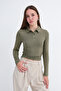 Polo Collar Gathered Blouse B06045 - 2