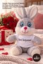 3 Cute Plush Rabbits – Gray Plush with'I Love You' Printed on T-Shirt, 25 Cm, Gift and Valentine's Day Plush Rabbit Bunny