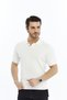 White Men's 100% Cotton Polo Collar Short Sleeve Ribbed Knit Knitwear T-Shirt Trist-7108 - 5