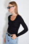Basic U Neck Slim Fit Crop Body - 6