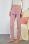 Striped suede pajama bottoms with elastic waist - 5