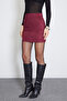Elastic Waist Mini Suede Skirt - 7