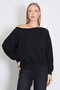 3 Threaded Unlined Boat Neck Oversize Sweatshirt - 4