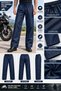 Pvc Guaranteed Thick Waterproof Biker Pants Raincoat Single Bottom Navy Blue - 3