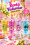 Colorful Glittery Glass with Straw, Beaded Lid, Donut Figure, Children's Water Bottle