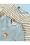 Baby Boys Blue And Beige Sleepsuit 2 Piece Set - 2