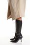 Women's Thin Heeled Below-The-Knee Boots – Stylish Boots with Pointed Toe and Chain Detail - 4