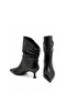 Genuine Leather Pointed Toe Boots 053 Black (Black) - 6