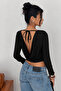 Women's Halter Neck Blouse with Detailed Back Cutout - 2