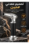 Windproof Jet Flame Torch Lighter – Metal Refillable Butane Lighter, Silver - 5