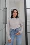Light Beige-Navy Blue Collared Colored Sweater - 261107