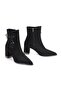 Women's Lace-Up Detailed Pointed Toe Heeled Boots – Stylish Ankle Boots with Chunky Heels