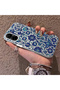 Realme 12 Lite Compatible Silicone Edge Hard Back Case Phone Case with Iznik Tile Pattern - 2