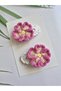 Pink Flower Children's Gift Handmade Knitted 2-Piece Snap Knitted Hair Accessory Clip