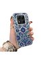 Poco X7 Compatible Silicone Edge Hard Back Case with Iznik Tile Pattern Phone Case