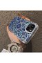 iPhone 15 Plus Compatible Silicone Edge Hard Back Case with Porcelain Pattern Phone Case - 4