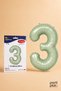 Water Green Foil Balloon Number 3 40 Inch 102 Cm, Helium Compatible Large Number Balloon