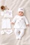 Baby Girl Newborn Cross-Stitched 10-Piece 100% Cotton Embroidered Luxury Hospital-Issued Bodysuit Set Stl7174
